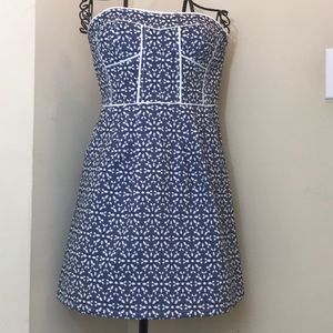 Under Skies Blue Strapless Dress